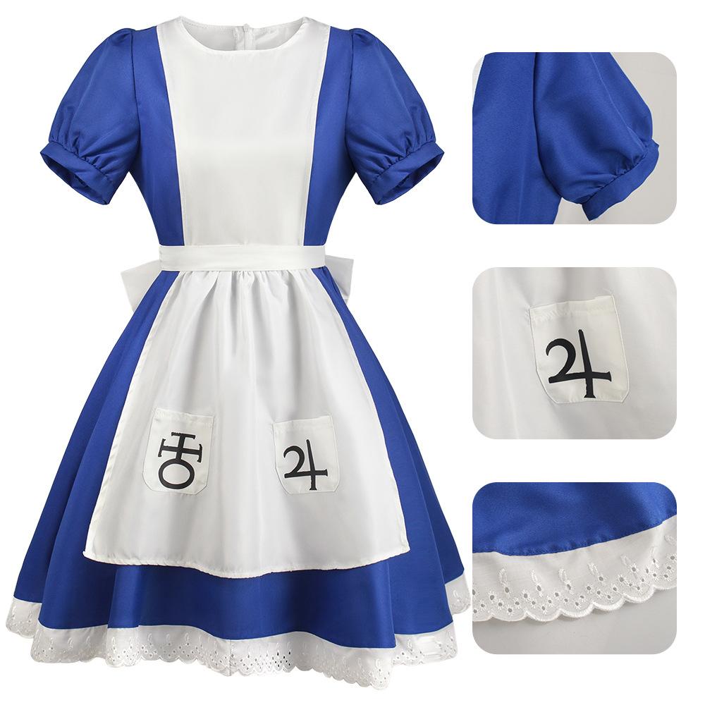Anime Alice Princess Dress Maid Apron Dress Game Madness Returns Alice Cosplay Costume For Women Girls Halloween Party