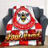 1pc Brentford F.C Blanket with Custom Name, Gift, for Men and Women, Soft Blanket, Good for Sofa Bed Couch Travel, Lightweight Flannel Blanket