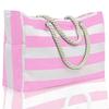 popular striped beach bag large-capacity travel storage bag bold cotton portable shopping environmental tection bag