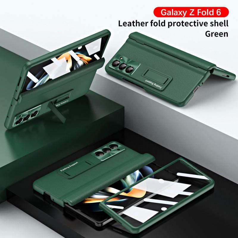 Foldable Phone Case Galaxy Z Fold 8 Ultra 7 6 5 With Pen Slot Stand Kickstand PU Leather Cover Shockproof Full