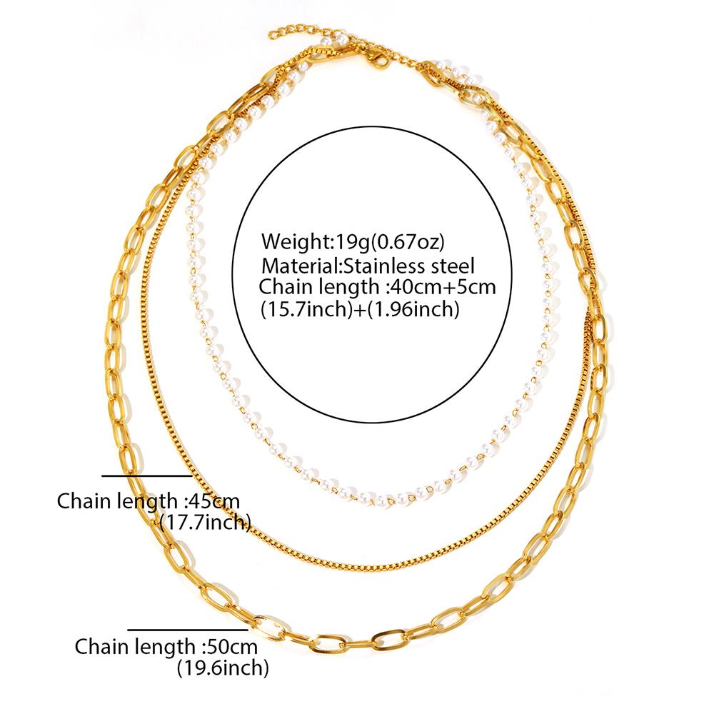 Stainless Steel Necklaces Noble White Imitation Zircon Layer Chain Fashion Trending Necklace For Women Zircon Vacation Wear New