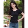 Women's French Style Slim-Fit Short Sleeve T-Shirt
