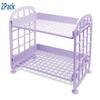 Scaffale Multifunzionale in Plastica a 2 Piani Organizer per Trucco per Skincare Ufficio Cucina Camera da Letto Bagno Scaffale Vuoto a Due Strati