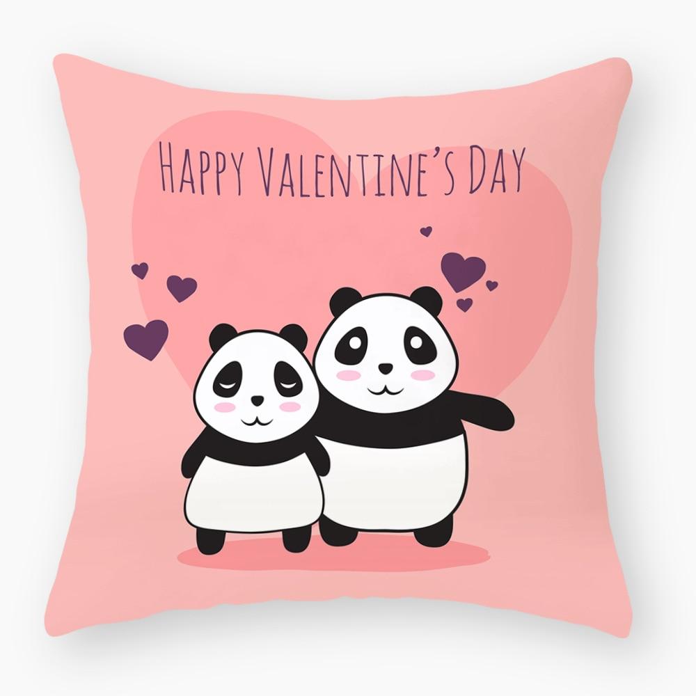 Lovely Panda Printed Cushion Cover for Sofa Home Car Decor Cute Wild Animal Pillowcase Soft Short Plush Pillow Case