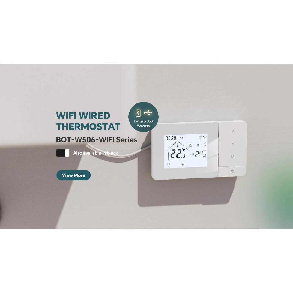 Smart Tuya WiFi Thermostat for Gas Boiler Heating /Cooling Powered by Battery/USB Works With Alexa Google Home Daily Programable