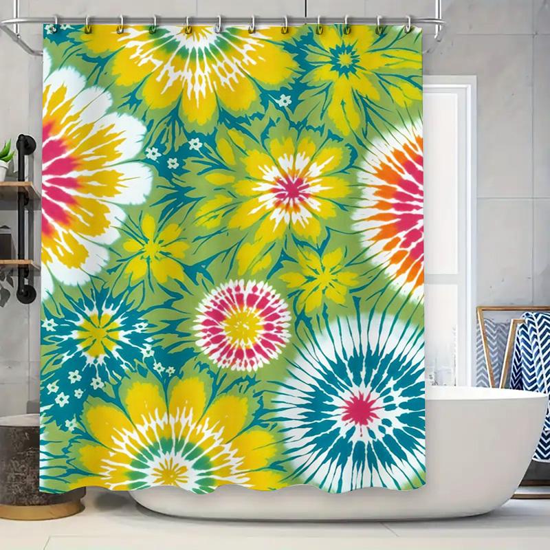 

Colorful Tie-Dye Shower Curtain Bath Decor Home Decor Unique Design Waterproof Fabric Bathroom Curtains For Bathtub W60H190(CM)-1 Pcs