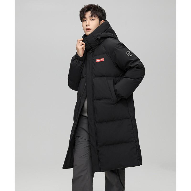 Winter Knee-Length Hooded Couple Puffer Coat Loose Fit Thick Warm Cotton Jacket Women
