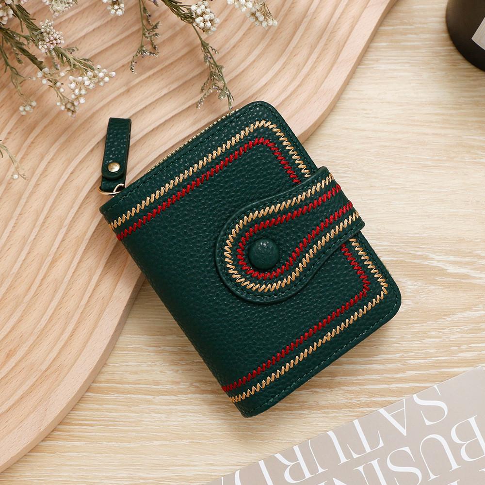 Pu Leather Short Wallet For Women With Card Holder And Coin Pocket For Daily Use