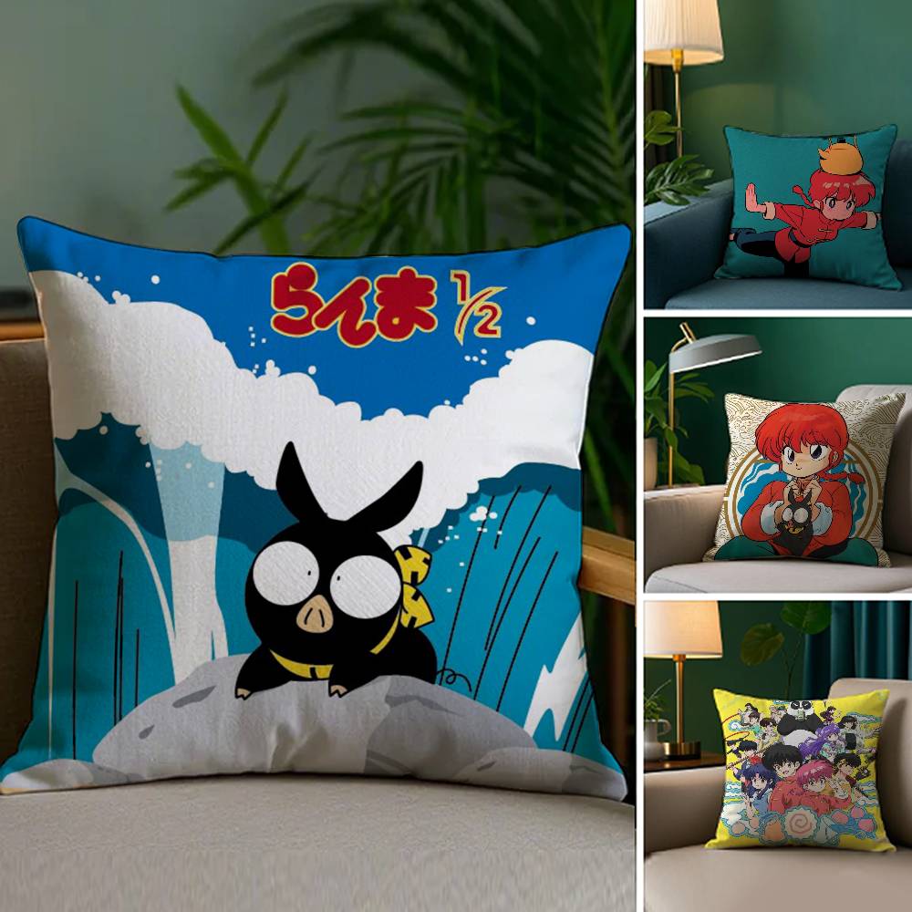 Cartoon R-Ranma1 2 Kissenbezug Sofa Wohnzimmer Schlafzimmer Beidseitig bedruckt Quadratisches Kissen Nickerchen Kissenbezug