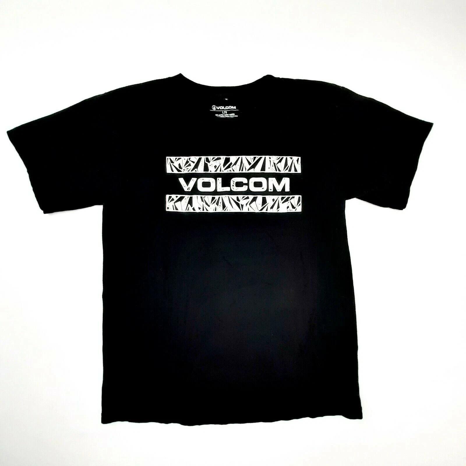Volcom Boys T-Shirt Size L Black Cotton O8 S