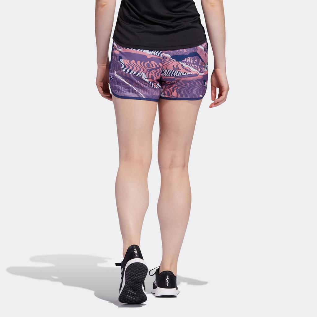 Adidas Abstract Pattern Printed Elastic Waist Running Shorts Women Shorts Purple FL7253