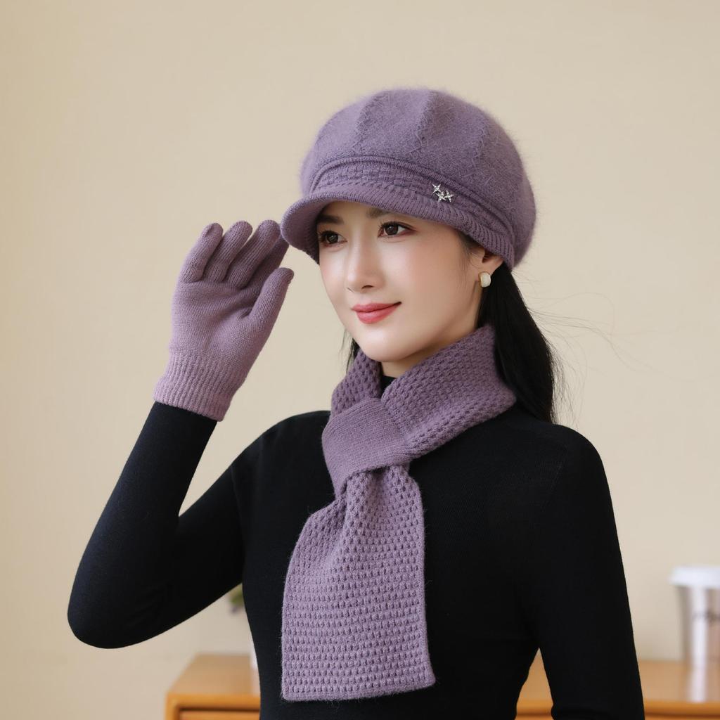 Pălărie de lână groasă de catifea, rezistentă la frig, pentru ciclism, cu protecție pentru urechi, tricotată, de toamnă și iarnă, călduroasă, pălărie nouă, stil de iarnă pentru femei, pălărie de bumbac