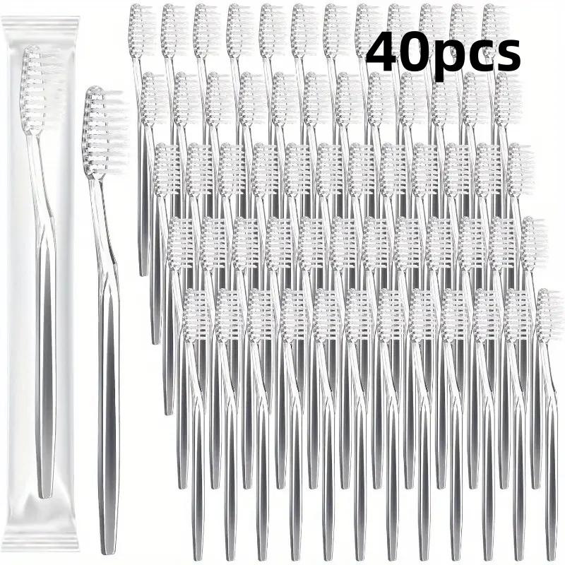 

40/80 Pack Disposable Tooth Medium Soft-Bristled Nylon Manual Bristles Individually Packaged Suitable for Travel and Hotel Adult Oral Care