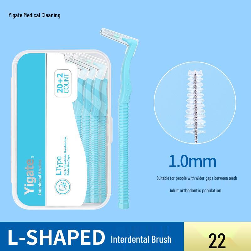 Yijie L-shaped Dental Floss & Interdental Brush - Super Fine Soft Bristles for Orthodontic Gap Cleaning