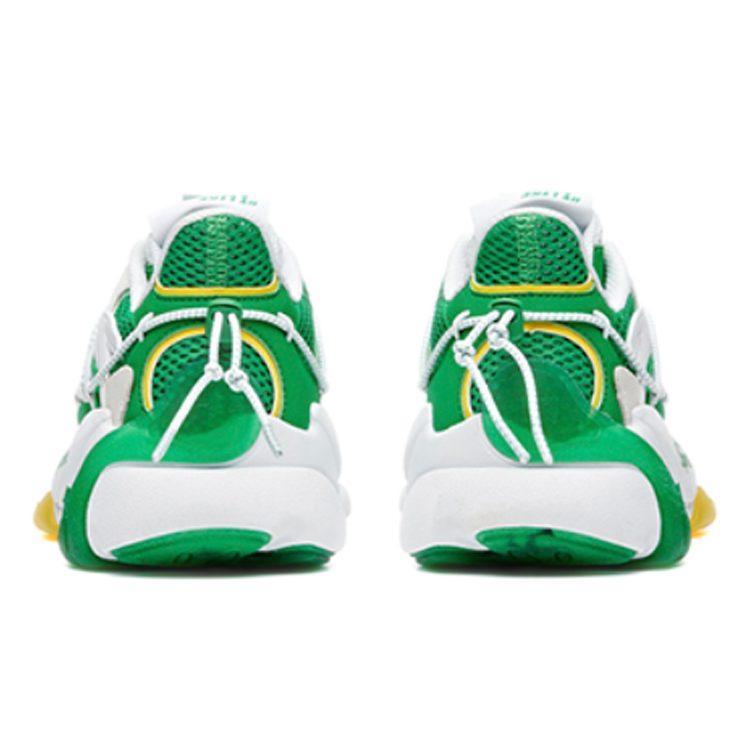 XUEBI X Anta Splitting Leather Cushioning Slip Resistant Abrasion Resistant Low Top Sports Casual Shoes White Green 912028850-8