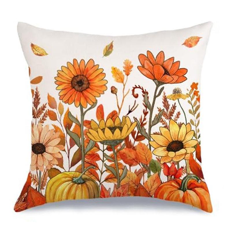Autumn Thanksgiving Pumpkin Pillow Cover for Sofa, Bedroom, or Living Room Decor.