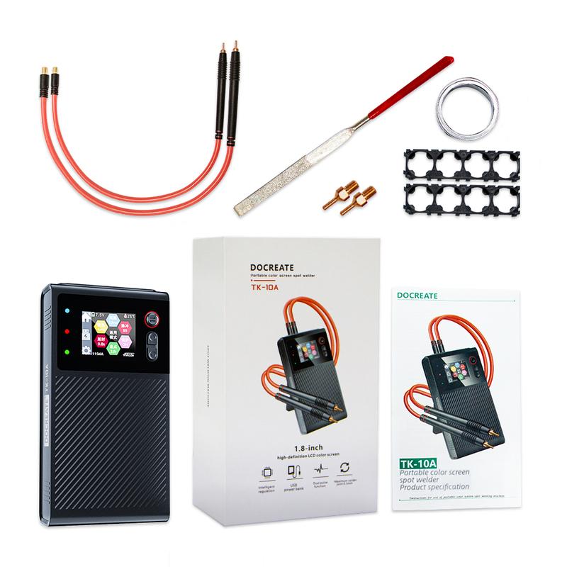 DOCREATE TK-10A Portable Spot Welder 1200A LCD Display 8000mAh Battery Dual Pulse Welds 0.25mm Nickel Plate Fast