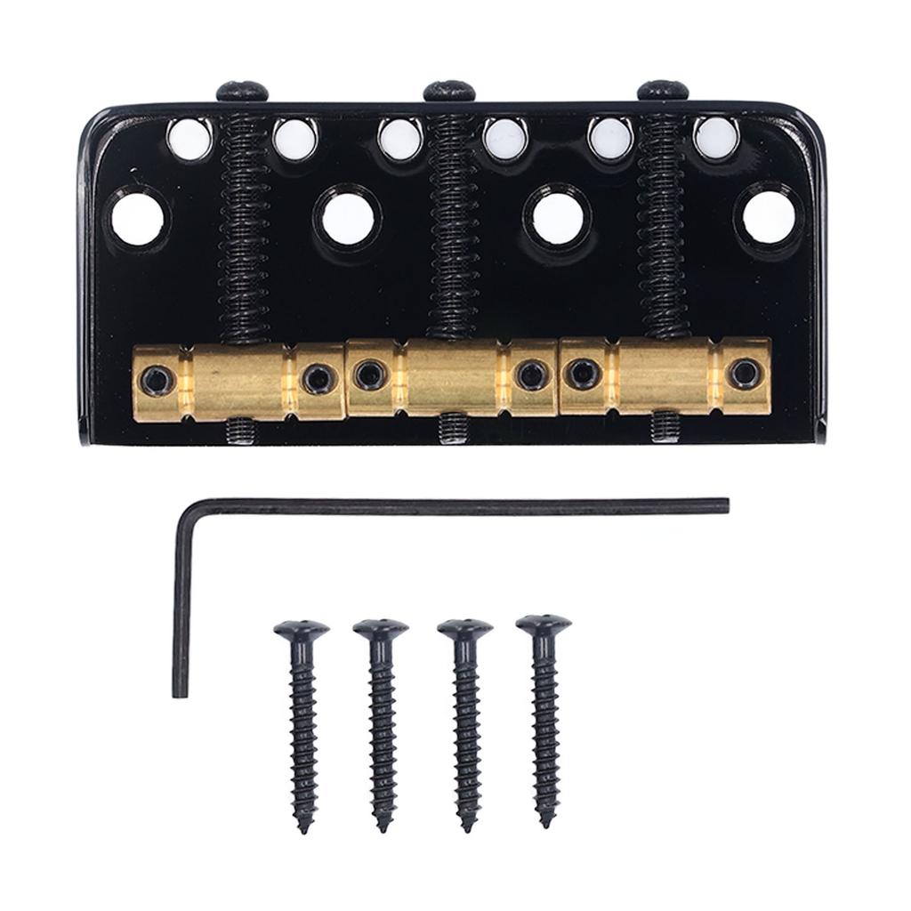 Kurze E-Gitarrenbrücke 3 Sättel Professioneller Gitarrenbrückenersatz für Tele Schwarz