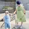 Children's and Boys' Summer Sleeveless Suit 2026 New Style, Mid Size Boys' Summer Short Sleeved Two-piece Set, Trendy and Handsome