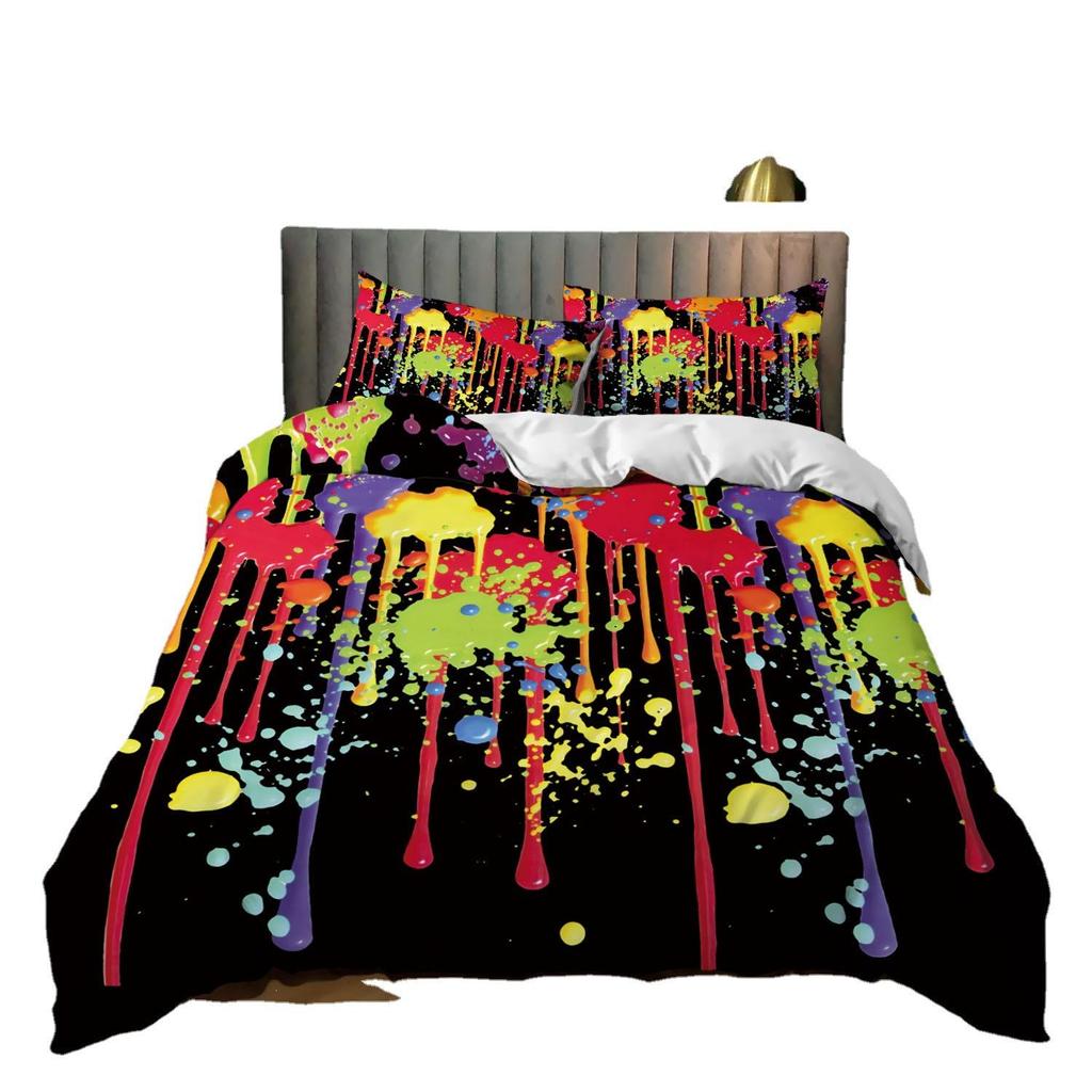 Personalized Dirty Rainbow Bed Three-piece Digital Printing Kit