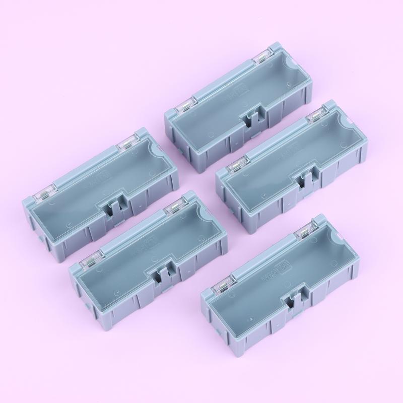 

5Pcs For SMD SMT Electronic Box Electronic Components Small Screws Nuts Washers Container Mini Splicable Plastic Storage Boxes синий