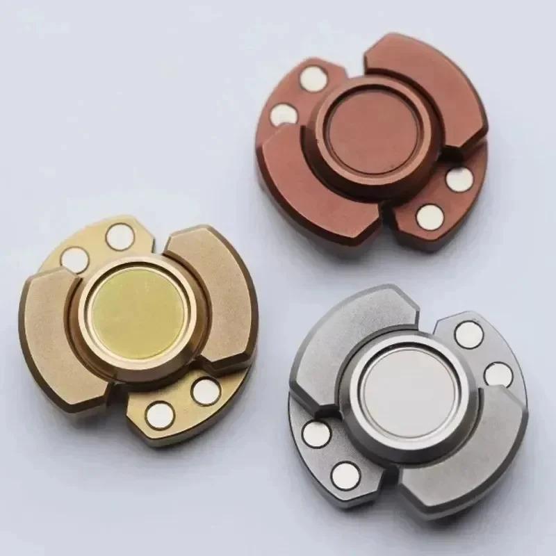 Magnetic Fidget Slider Toy, 3-in-1 Metal EDC Push Card with Spinner & Transform Feature, Anti-Anxiety Stress Relief for Adults