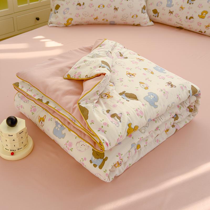 Baby And Toddler Skin Friendly Cartoon Cooling Quilt Pure Cotton Summer Blanket Washable Children's Air Conditioning Quilt