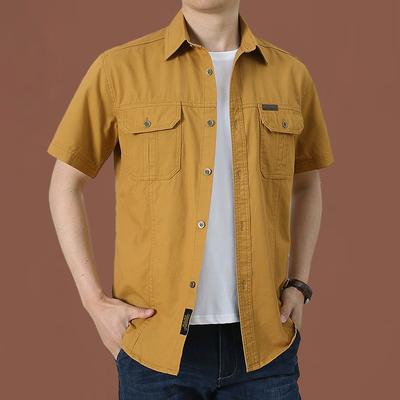 Summer New Casual Short-sleeved Shirt Trendy Large Size Men's Military Workwear Shirt Jacket