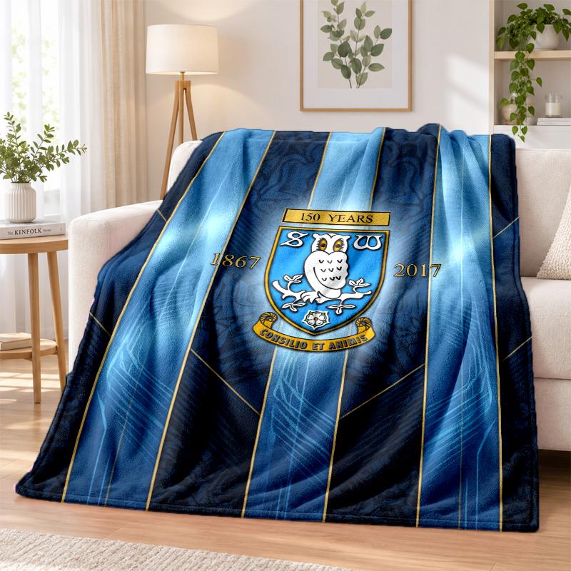 Sheffield Wednesday Printed Flannel Blanket Warm Comfort Bed Throw For Indoor Home Decoration