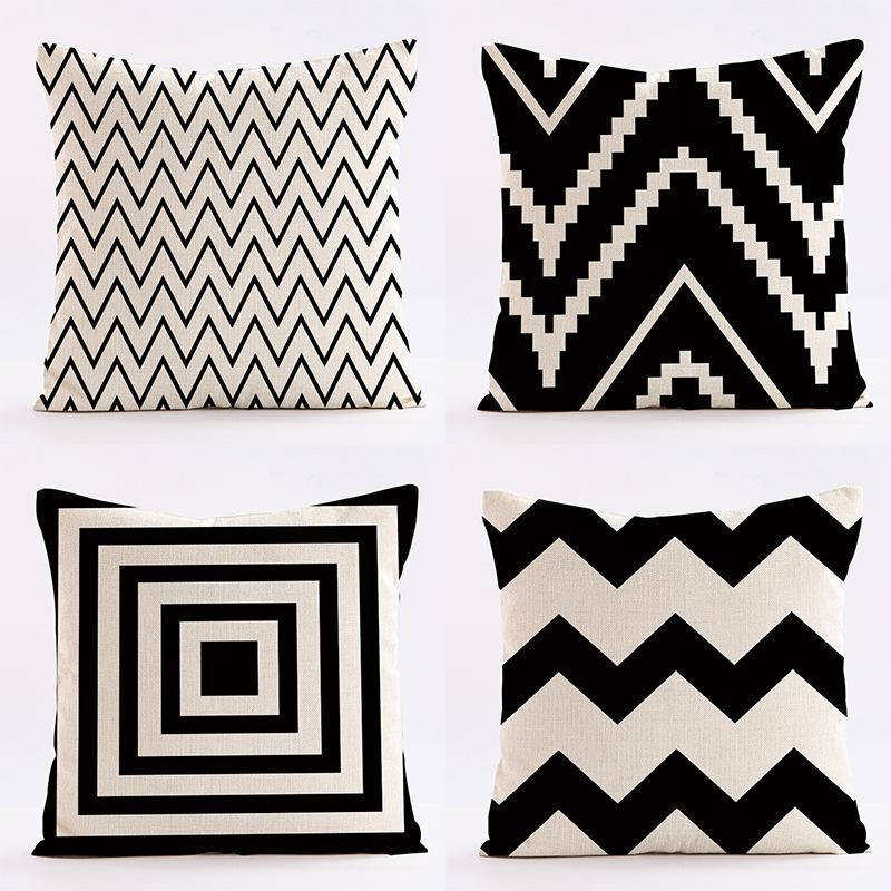 Monika Chen Unisex Modern Minimalist Geometric Patterns Throw Pillow Cover With Short Plush Print For Living Room Sofa Decoration Cushion Cover