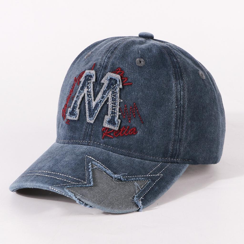 New Unisex Vintage Baseball Cap M Letter Embroidery Dad Hat Women Men Outdoor Streetwear Distressed Washed Cotton Sports Cap