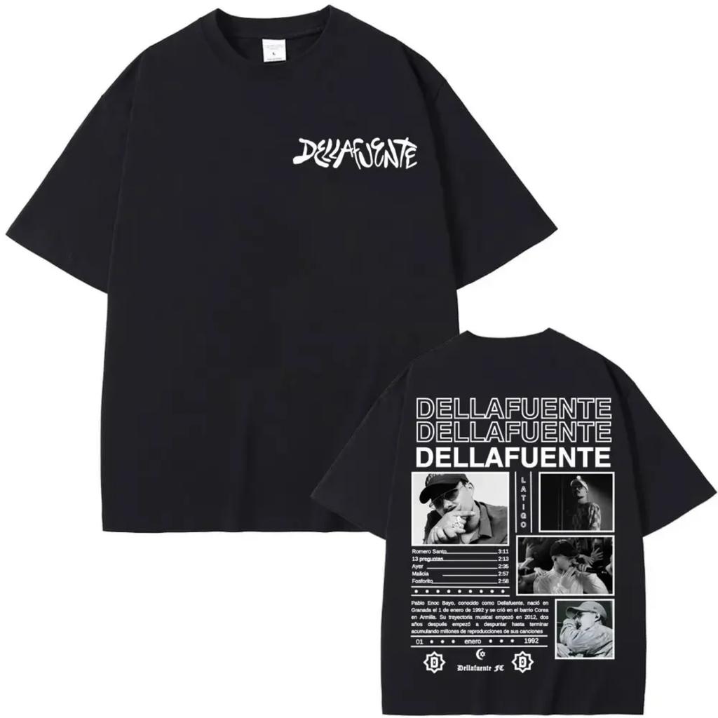 Rapper Dellafuente New Album 2026 Tour T-shirts Men Women Harajuku Gothic Hip Hop Punk T Shirt Fashion Casual T-shirt
