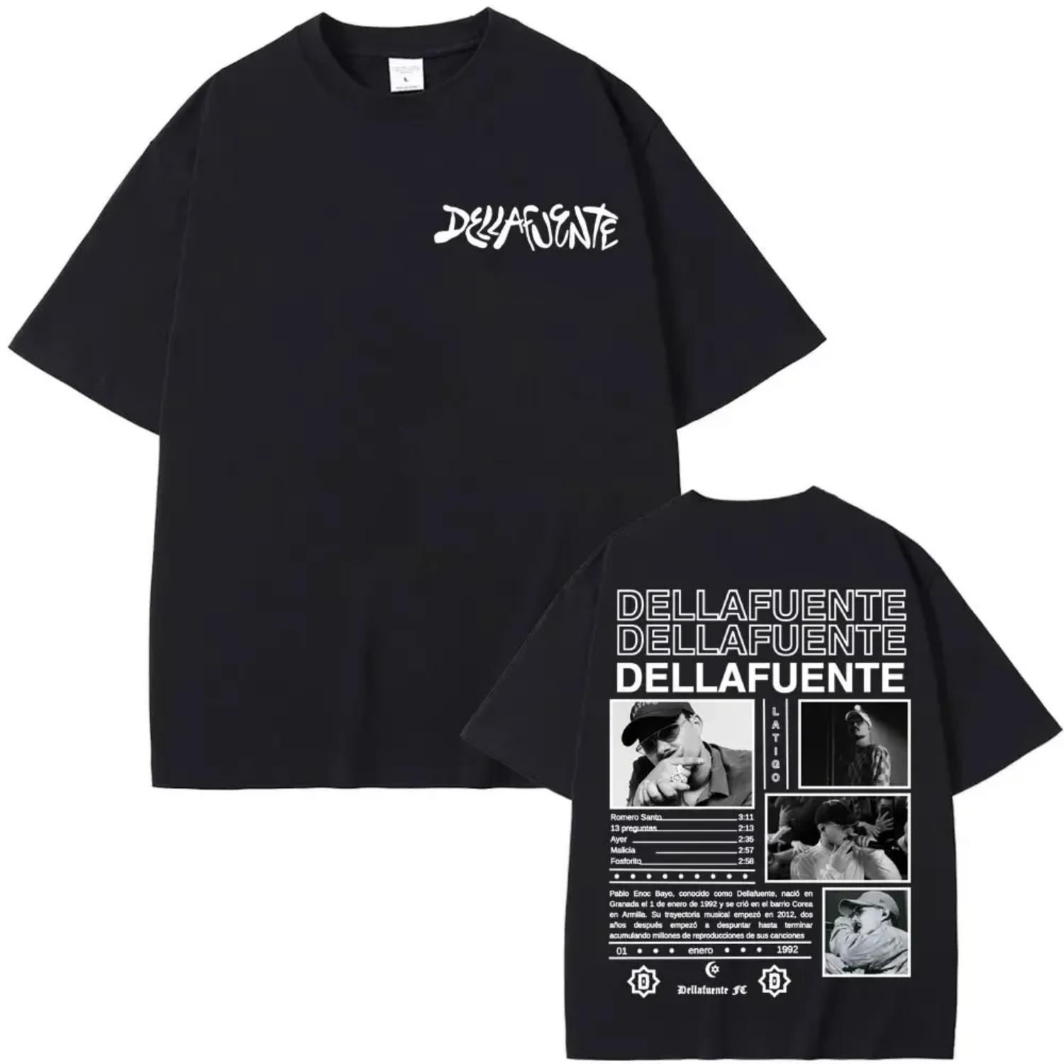 

Rapper Dellafuente New Album 2026 Tour T-shirts Men Women Harajuku Gothic Hip Hop Punk T Shirt Fashion Casual T-shirt S чёрный