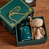 Cute cup gift set, ceramic water cup with lid and spoon, practical gift for customers, mug gift box
