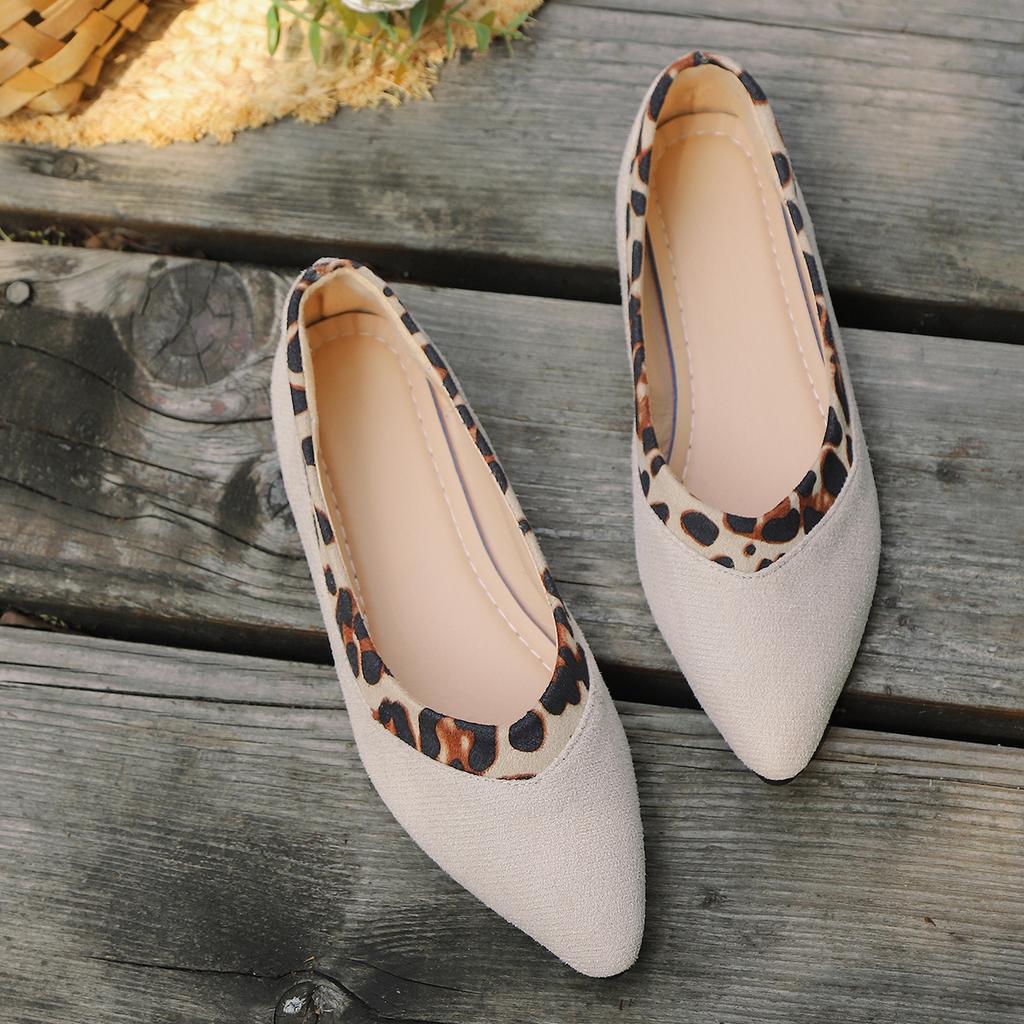 Fashion Pointe Toe Spring Summer Flat Fashion Ladies Shoes Slip-on Size Retro Comfortable Leopard Shoes Women Flats Woman Casual Shoes