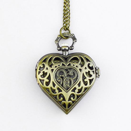 Pocket Watch Vintage Hollow Heart-shaped Alloy Vintage Pocket Watch for Daily Life