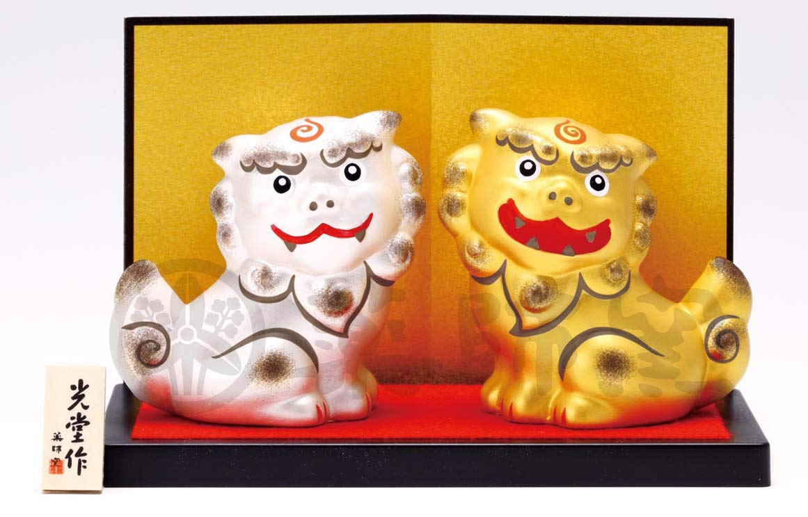 

Yakushi Kiln Colorful Good Luck Shisa Set and (Gold Silver)