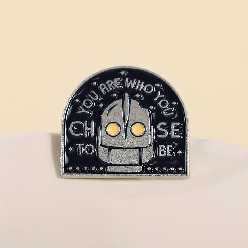 Punk Cartoon Roboter Emaille Brosche Kreativer Buchstaben Revers Anstecknadel Abzeichen Rucksack Kleidung Schmuck Geschenk für Kinder Freunde