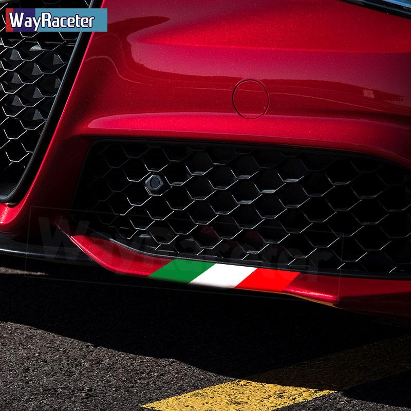 Reflective Italian Flag Vinyl Front Bumper Trunk Body Fender Sticker For Alfa Romeo Stelvio Giulia 159 Giulietta 147 Mito 156 4C
