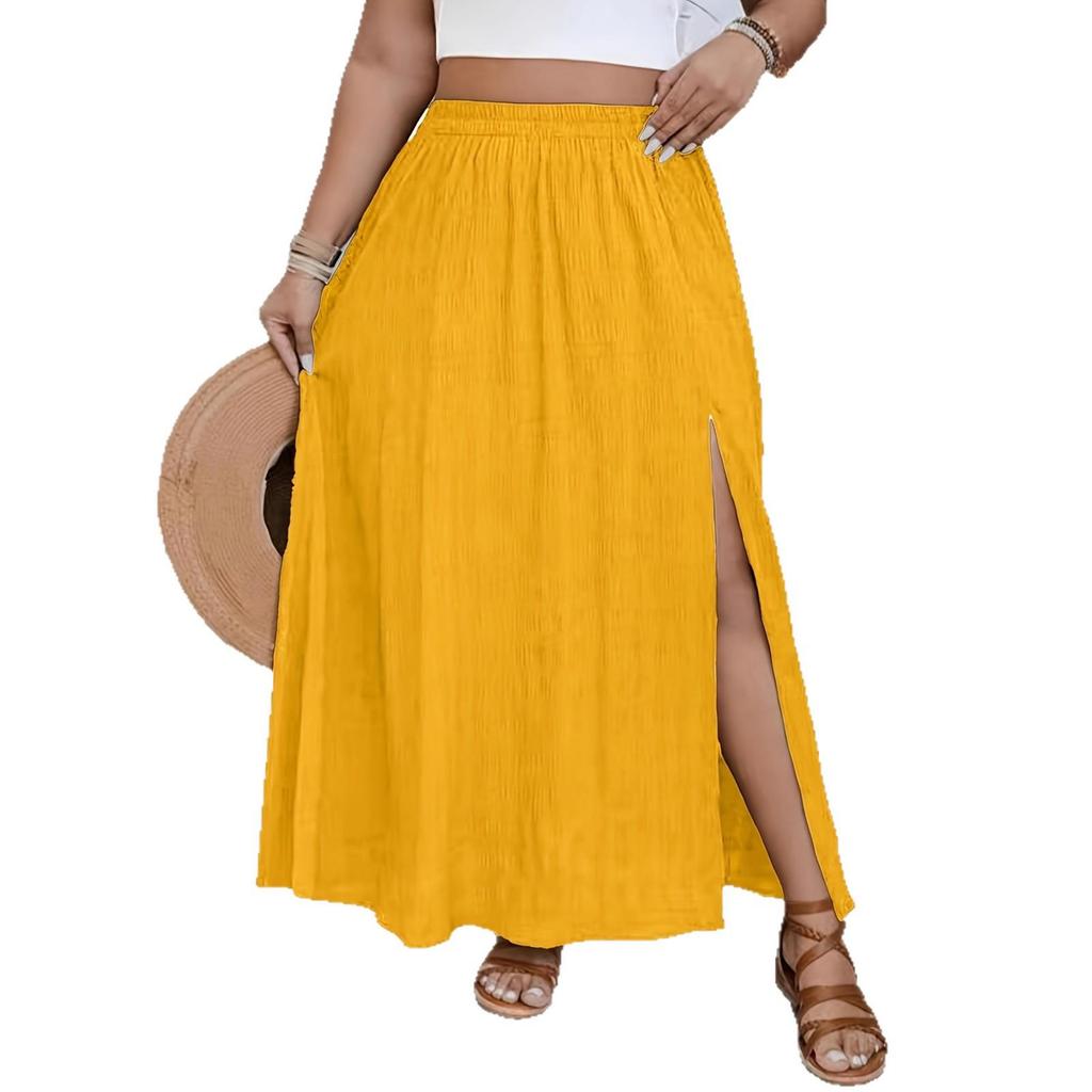 Jupe Casual Polyvalente Unie Élégante Style Européen et Américain pour Femme