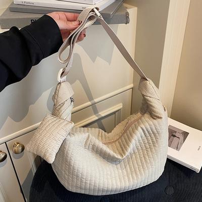 Folded Lazy Wind Dumpling Bag Ladies Autumn and Winter New Lightweight Large Capacity One Shoulder Oblique Span Bag