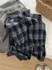 Women's Fleece-Lined Retro Plaid Wide-Leg Pants - Autumn/Winter Casual