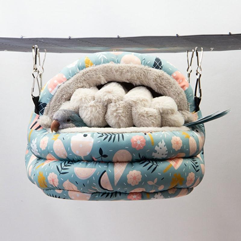 Warm Winter Bird Bed Hideaways for Parakeets Budgies Cockatiels Conures Soft and Comfortable Bird Cave Bed