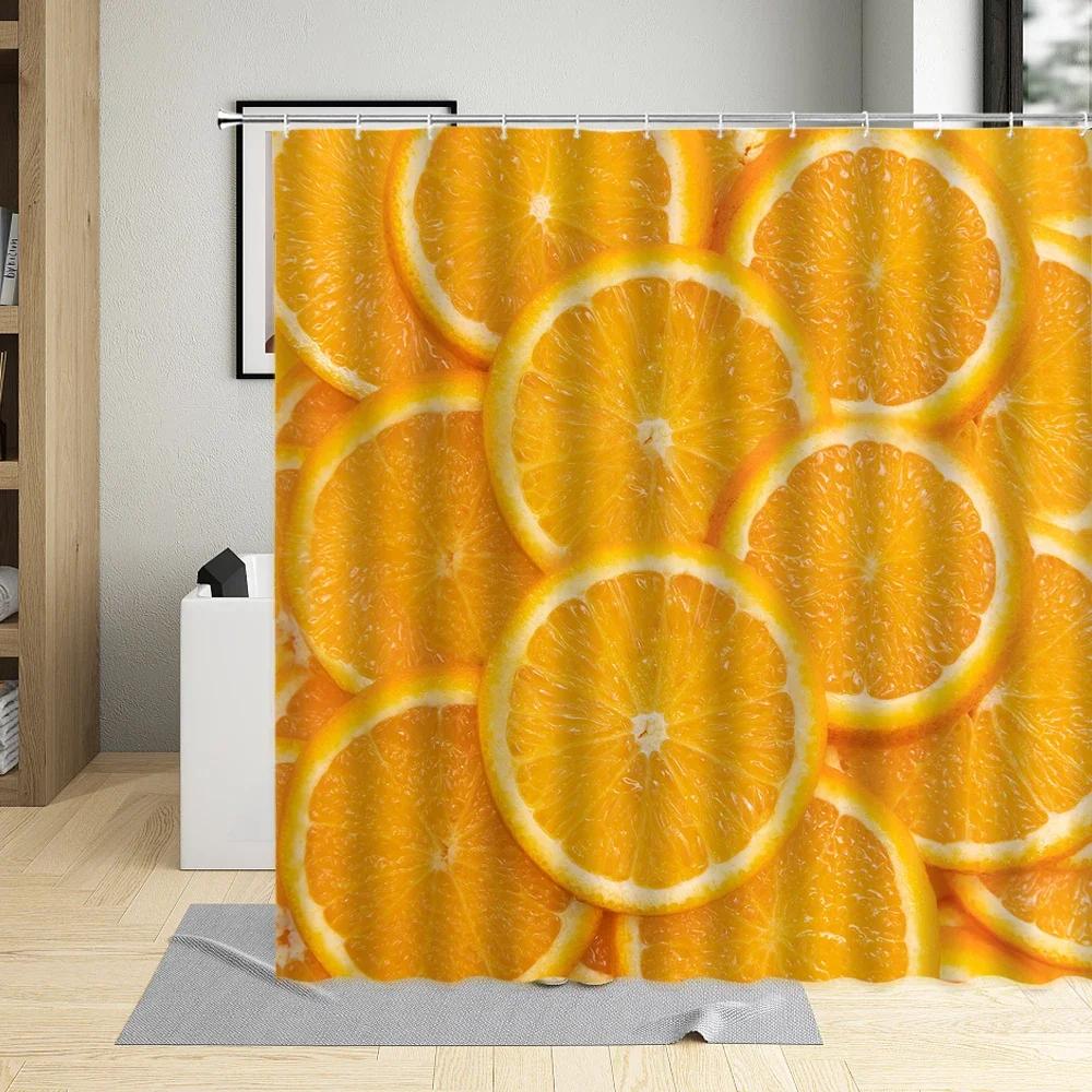Cartoons Fruit Waterproof Bathroom Decor Banana Watermelon Avocado Printing Shower Curtain Polyester Fabric Curtains With Hooks