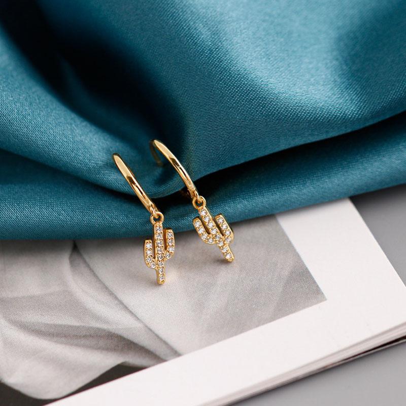 ANENJERY Micro Zircon Cactus pendentif boucles d'oreilles femme mignon Simple Trandy oreille bijoux