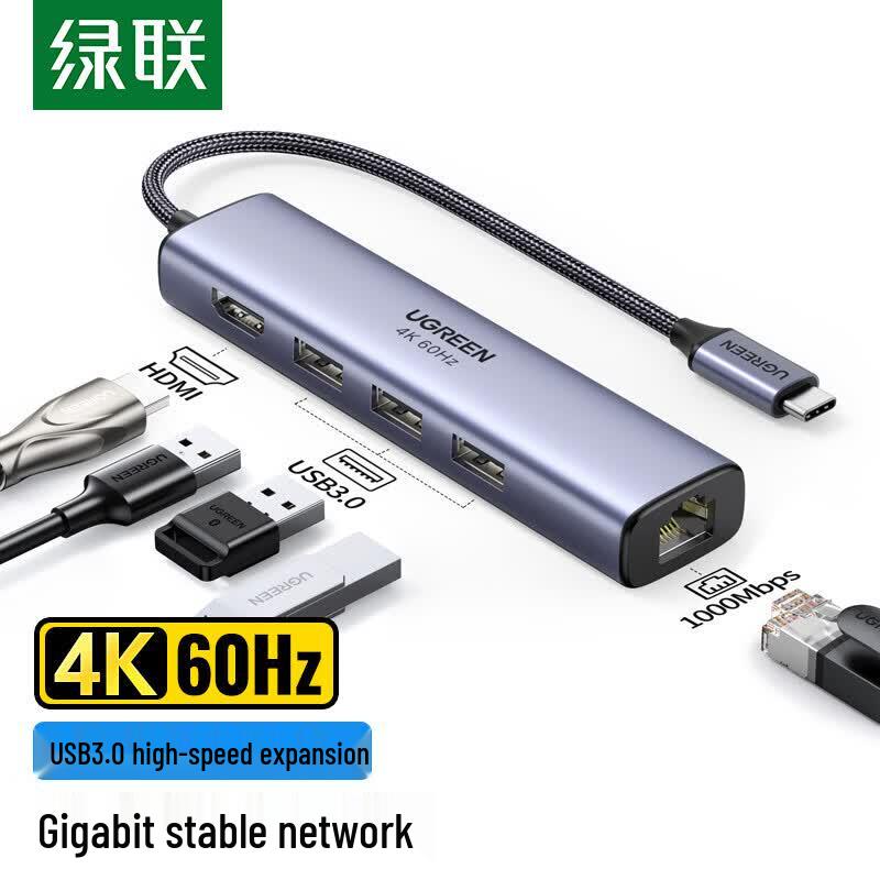 UGREEN CM475 5-in-1 USB-C Hub with 4K HDMI, USB 3.0, and Ethernet