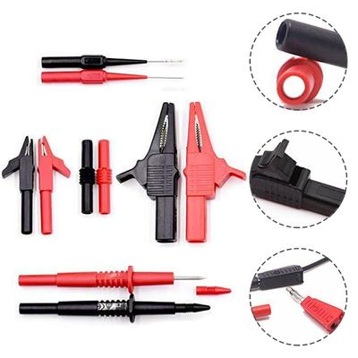 Multimeter Meter Test  Probes Kit 4mm Banana Plug Connectors For Alligator Clips