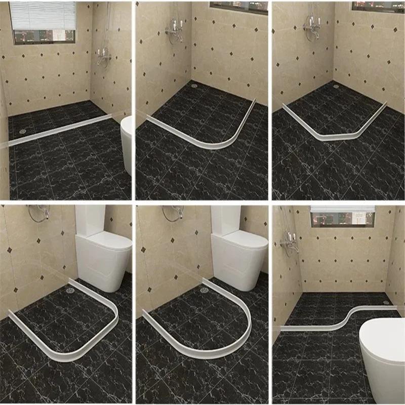 DIY Biegsamer Badezimmer Wasserstopper Küchenspüle Spritzschutz Blocker Nass-Trocken-Trennschwelle Bodenwasserbarriere Streifen