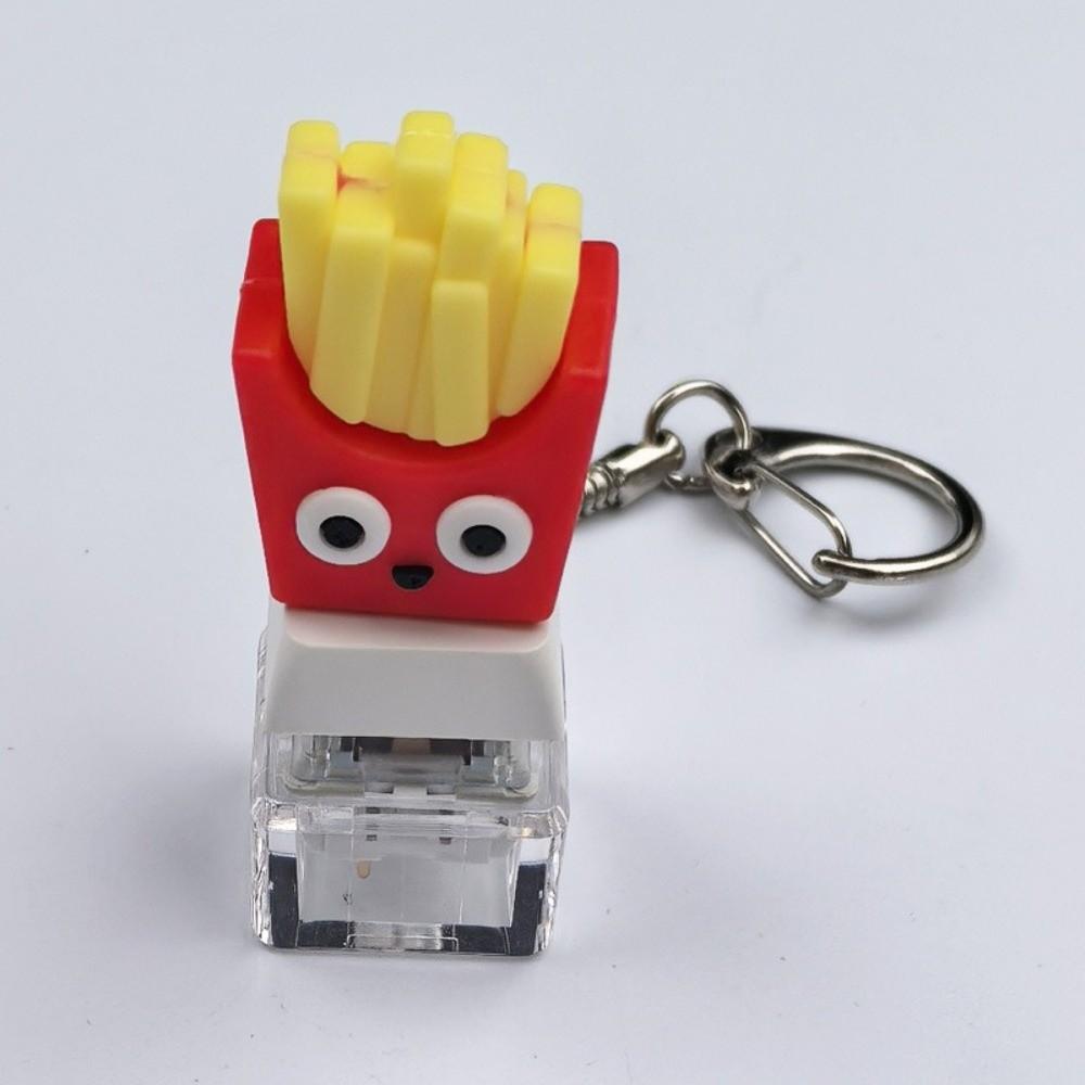 French Fries Ice Cream Hamburger Fidget Keychain Keycap Pass The Time Finger Keyboard Cap Relief Stress Creative