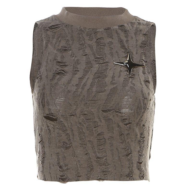 

Странный Пусси Ретро Стиль Облегающий Безрукавный Жилет Light gray S